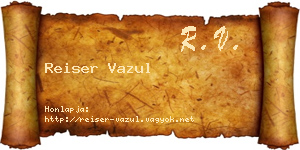 Reiser Vazul névjegykártya